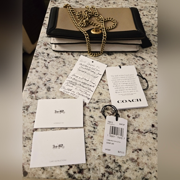 Authentic Coach Riley Chain Clutch in Colorblock ( Excellent Vintage Condition) - Picture 6 of 16